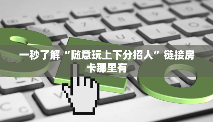 一秒了解“随意玩上下分招人”链接房卡那里有