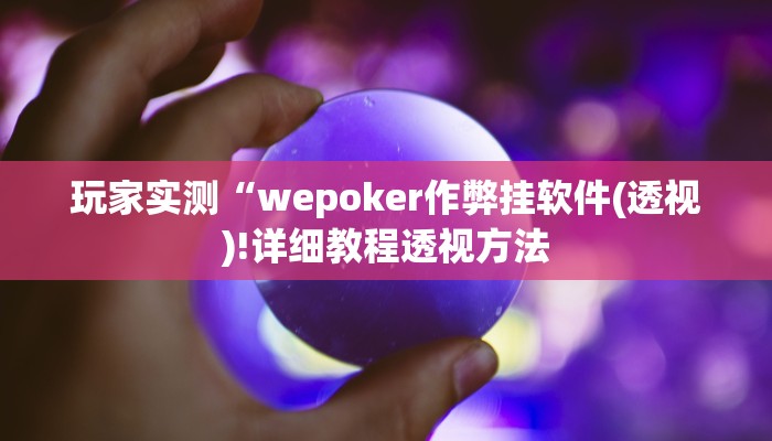 实测辅助wepoker作弊开挂方法(透视)功能”学会包赢