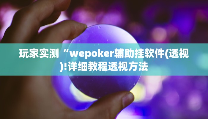 辅助神器wepoKer透视作弊挂详细开挂教程