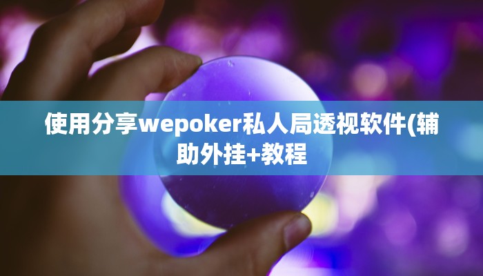 使用分享wepoker私人局透视软件(辅助外挂+教程