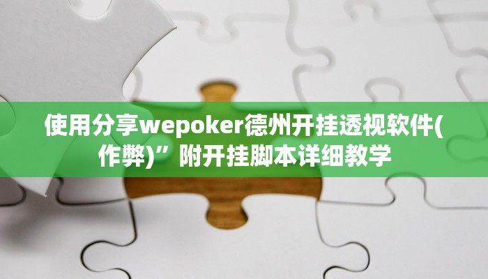 使用分享wepoker德州开挂透视软件(作弊)”附开挂脚本详细教学