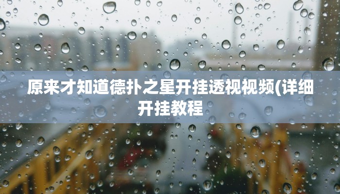 原来才知道德扑之星开挂透视视频(详细开挂教程