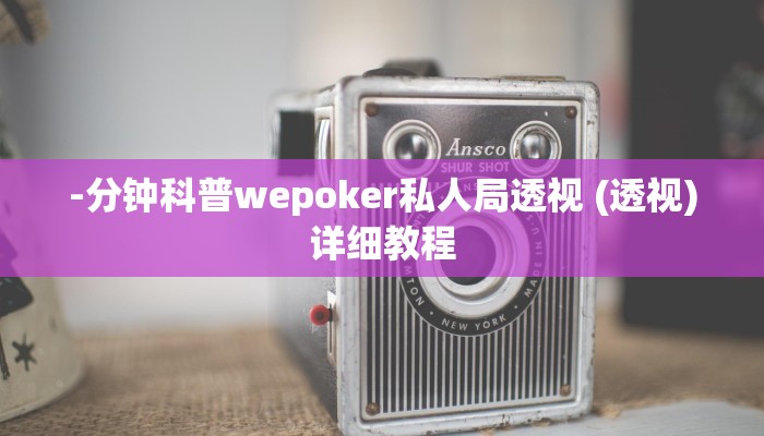 -分钟科普wepoker私人局透视 (透视)详细教程