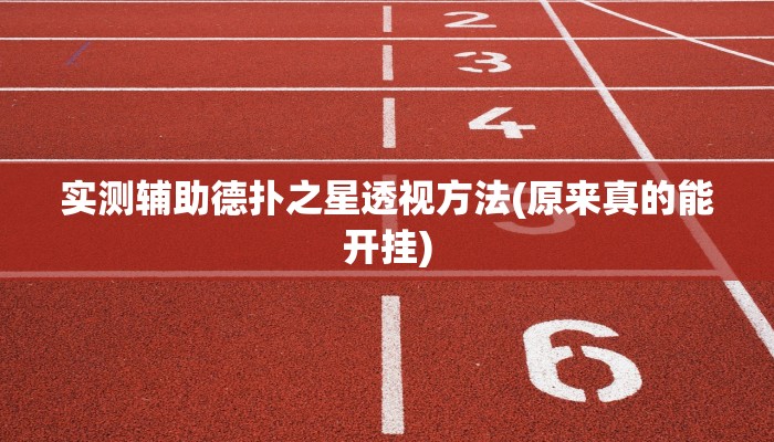 实测辅助德扑之星透视方法(原来真的能开挂)
