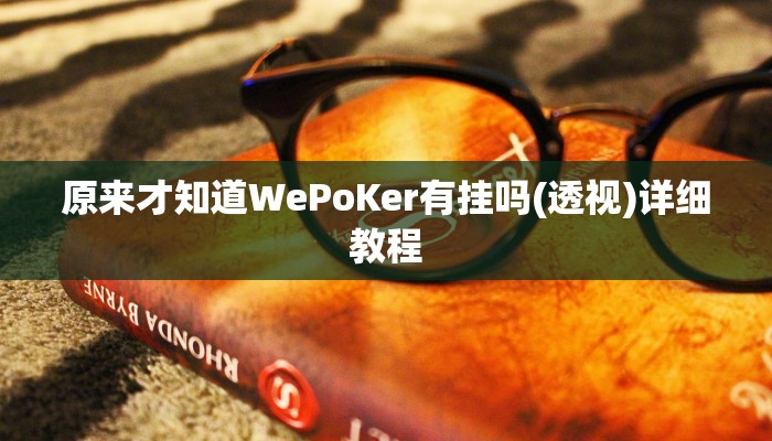 原来才知道WePoKer有挂吗(透视)详细教程
