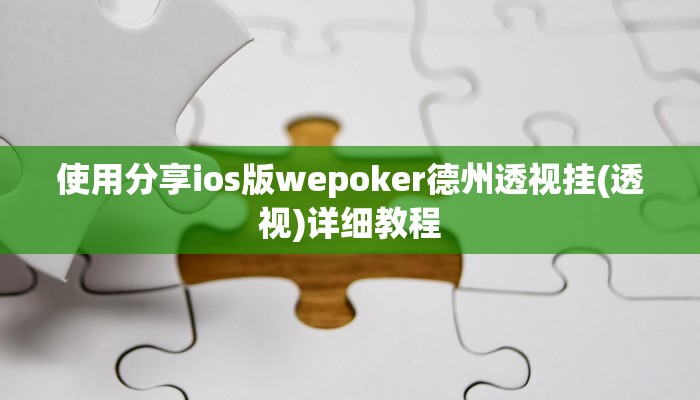 使用分享ios版wepoker德州透视挂(透视)详细教程