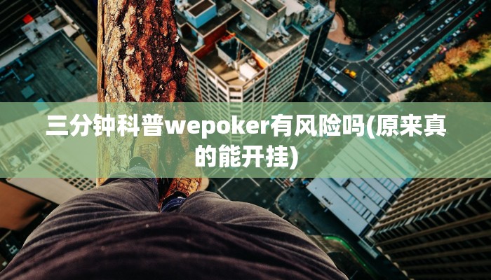 三分钟科普wepoker有风险吗(原来真的能开挂)