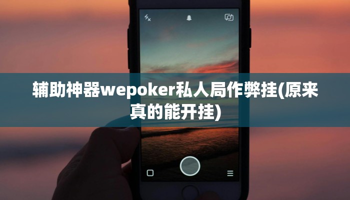 辅助神器wepoker私人局作弊挂(原来真的能开挂)