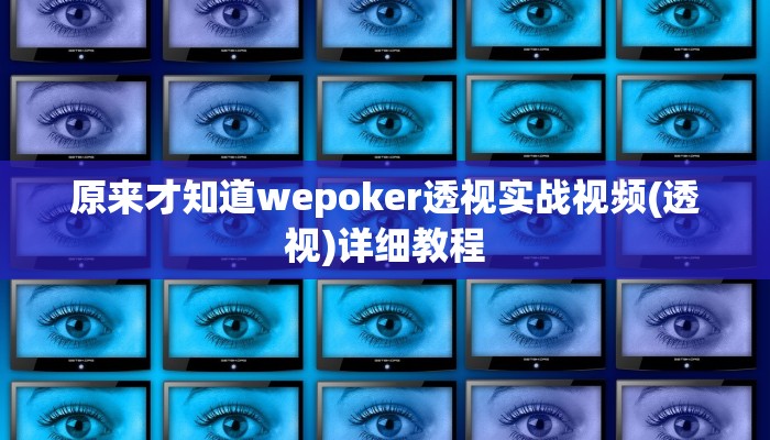 原来才知道wepoker透视实战视频(透视)详细教程