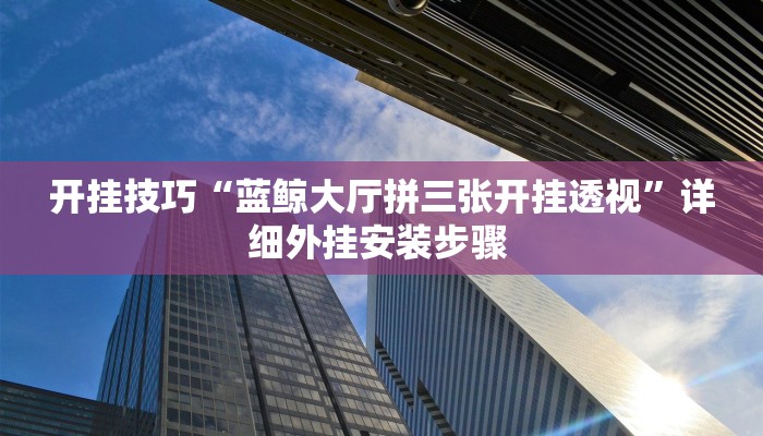 开挂技巧“蓝鲸大厅拼三张开挂透视”详细外挂安装步骤 
