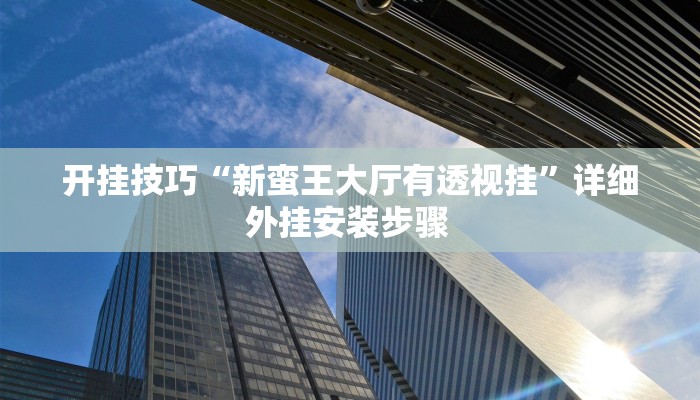 开挂技巧“新蛮王大厅有透视挂”详细外挂安装步骤 