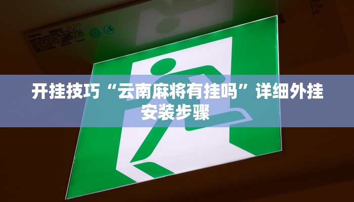 开挂技巧“云南麻将有挂吗”详细外挂安装步骤 