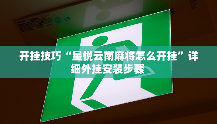 开挂技巧“星悦云南麻将怎么开挂”详细外挂安装步骤 