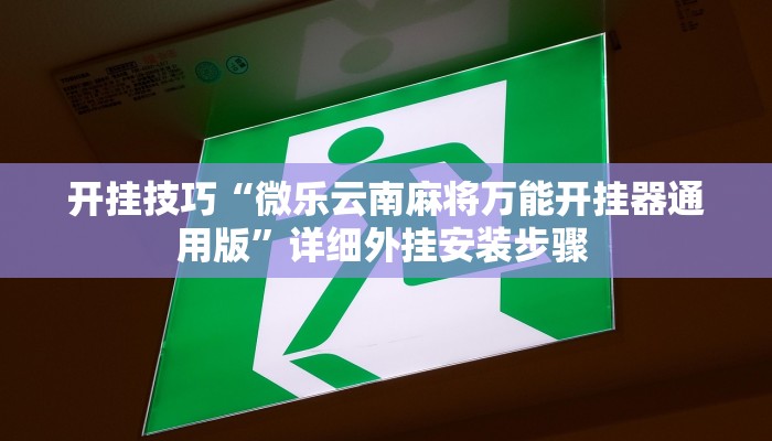 开挂技巧“微乐云南麻将万能开挂器通用版”详细外挂安装步骤 