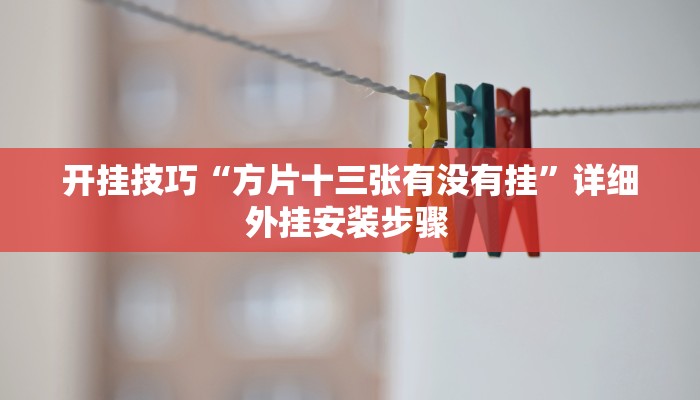 开挂技巧“方片十三张有没有挂”详细外挂安装步骤 