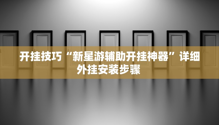 开挂技巧“新星游辅助开挂神器”详细外挂安装步骤 