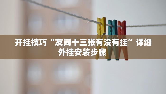 开挂技巧“微乐陕西三代透视”详细外挂安装步骤 