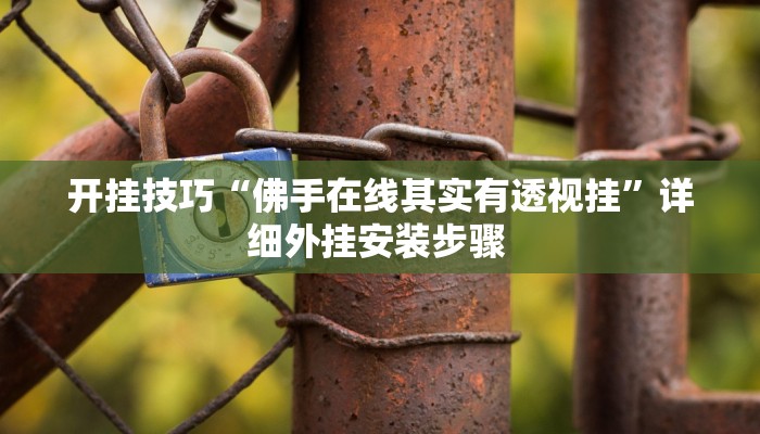 开挂技巧“佛手在线其实有透视挂”详细外挂安装步骤 