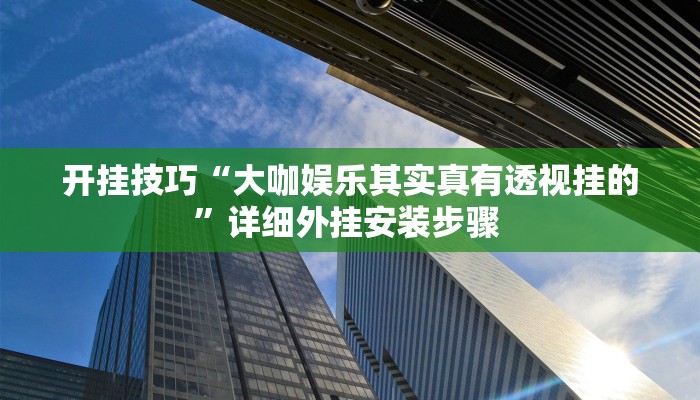 开挂技巧“大咖娱乐其实真有透视挂的”详细外挂安装步骤  开挂技巧“大咖娱乐其实真有透视挂的”详细外挂安装步骤