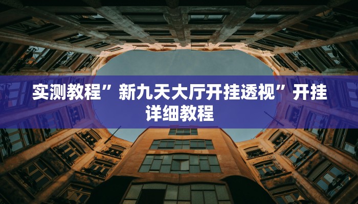实测教程”新九天大厅开挂透视”开挂详细教程 实测教程”新九天大厅开挂透视”开挂详细教程