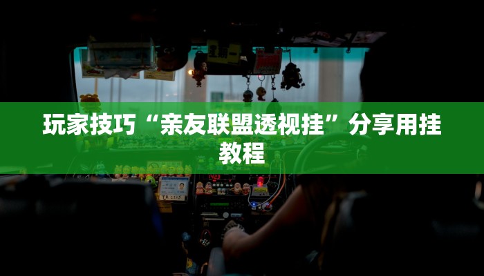 玩家技巧“亲友联盟透视挂”分享用挂教程 玩家技巧“亲友联盟透视挂”分享用挂教程