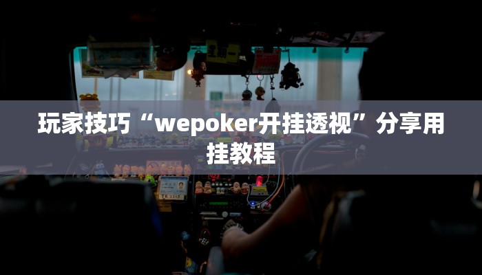 玩家技巧“wepoker开挂透视”分享用挂教程 玩家技巧“wepoker开挂透视”分享用挂教程