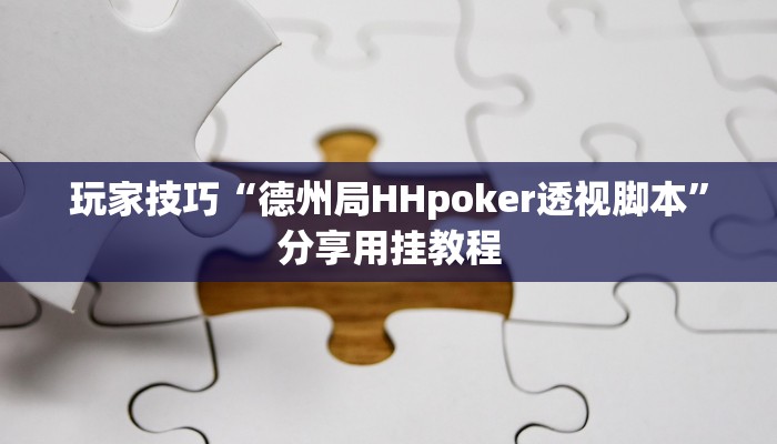 玩家技巧“德州局HHpoker透视脚本”分享用挂教程 玩家技巧“德州局HHpoker透视脚本”分享用挂教程