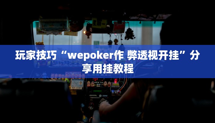 玩家技巧“wepoker作 弊透视开挂”分享用挂教程 玩家技巧“wepoker作 弊透视开挂”分享用挂教程