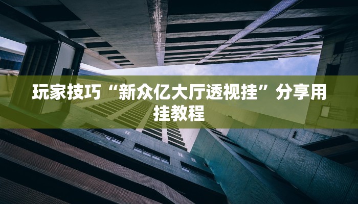 玩家技巧“新众亿大厅透视挂”分享用挂教程 玩家技巧“新众亿大厅透视挂”分享用挂教程