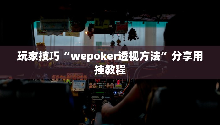 玩家技巧“wepoker透视方法”分享用挂教程 玩家技巧“wepoker透视方法”分享用挂教程