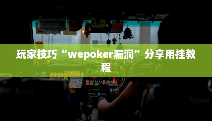 玩家技巧“wepoker漏洞”分享用挂教程