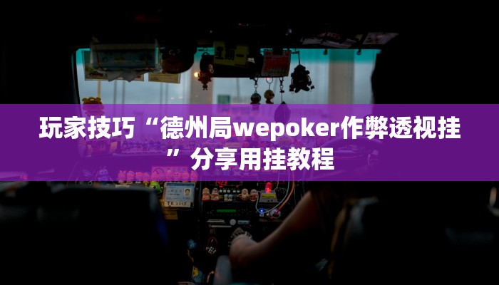 玩家技巧“德州局wepoker作弊透视挂”分享用挂教程