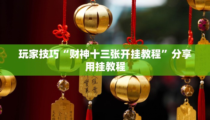 玩家技巧“财神十三张开挂教程”分享用挂教程