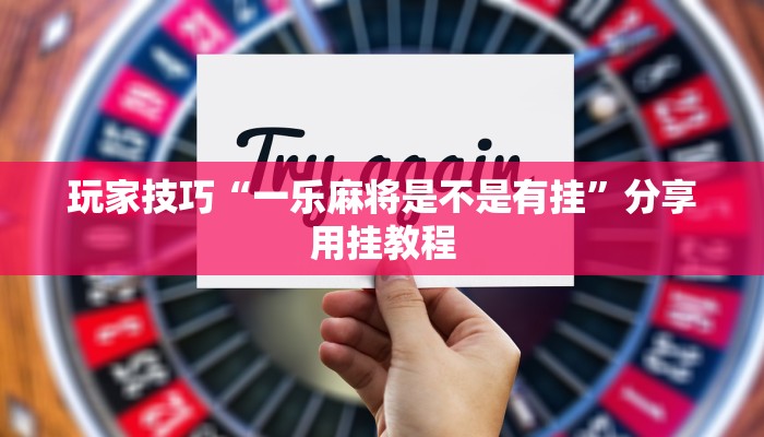 玩家技巧“一乐麻将是不是有挂”分享用挂教程 玩家技巧“一乐麻将是不是有挂”分享用挂教程