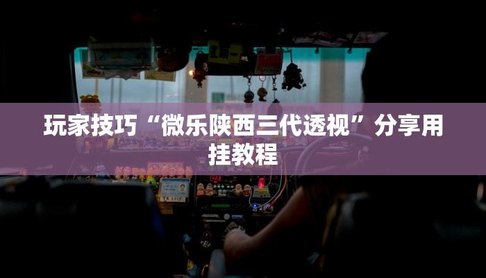 玩家技巧“微乐陕西三代透视”分享用挂教程 玩家技巧“微乐陕西三代透视”分享用挂教程