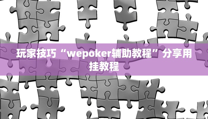 玩家技巧“wepoker辅助教程”分享用挂教程 玩家技巧“wepoker辅助教程”分享用挂教程