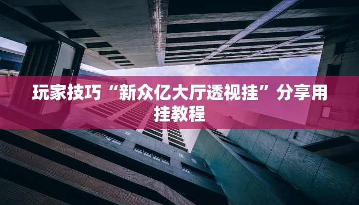 玩家技巧“新众亿大厅透视挂”分享用挂教程 玩家技巧“新众亿大厅透视挂”分享用挂教程