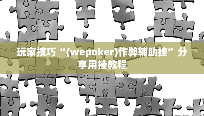 玩家技巧“(wepoker)作弊辅助挂”分享用挂教程 玩家技巧“(wepoker)作弊辅助挂”分享用挂教程