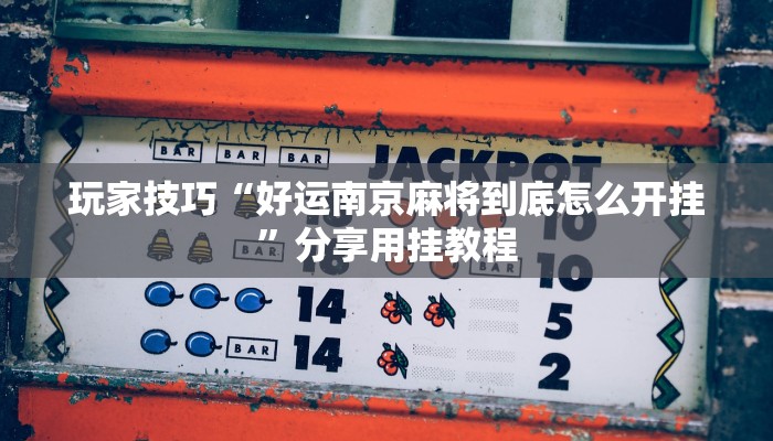 玩家技巧“好运南京麻将到底怎么开挂”分享用挂教程 玩家技巧“好运南京麻将到底怎么开挂”分享用挂教程