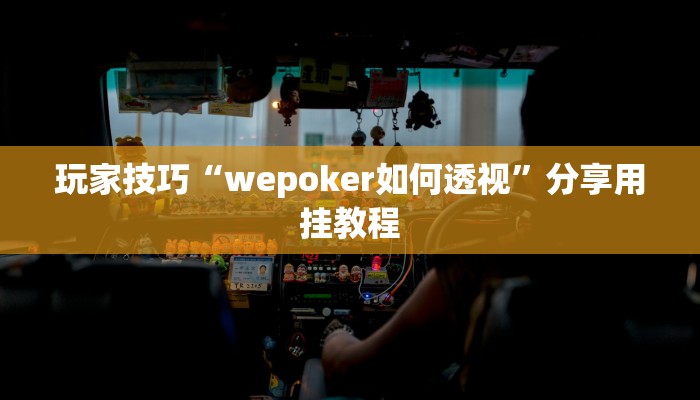 玩家技巧“wepoker如何透视”分享用挂教程 玩家技巧“wepoker如何透视”分享用挂教程